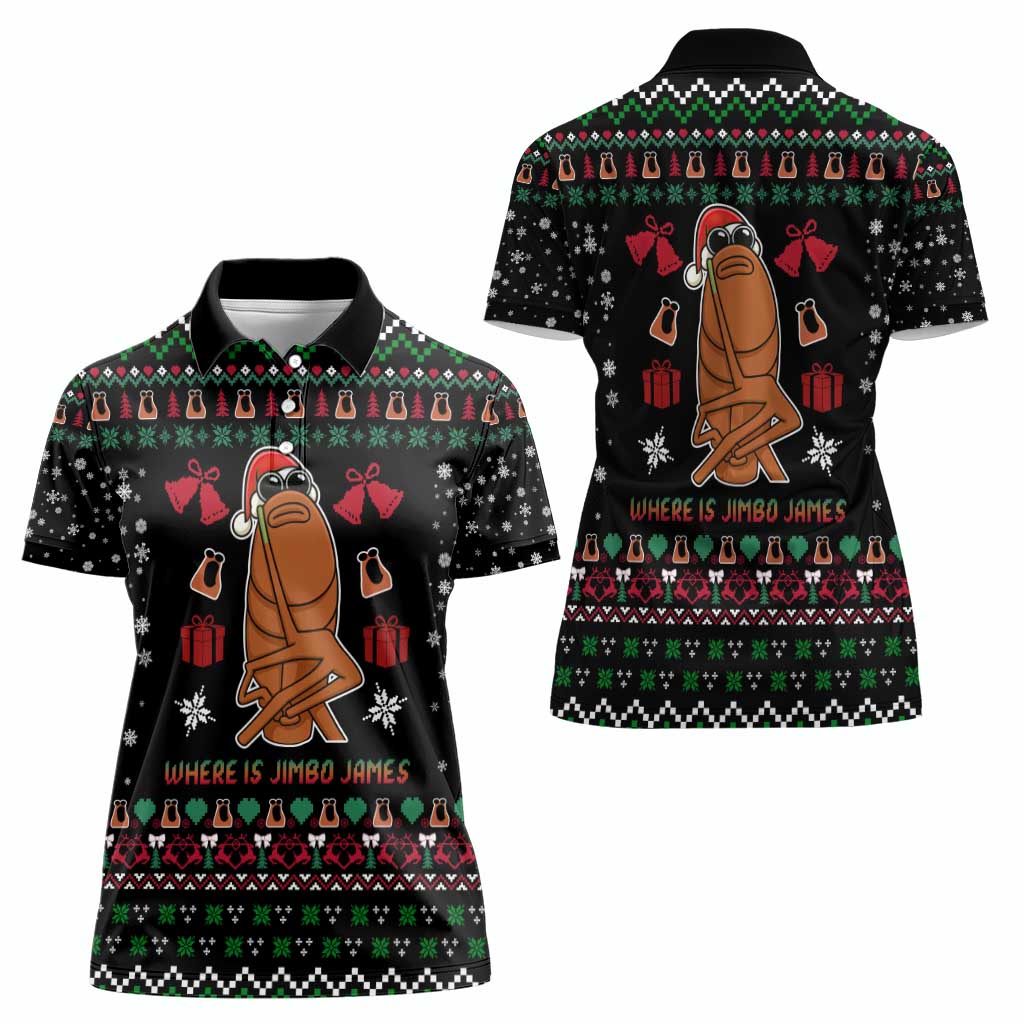 Where Is Jimbo James Marcus The Worm Women Polo Shirt Xmas Holiday Patterns - Wonder Print Shop