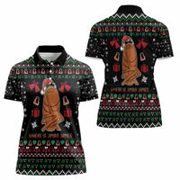 Where Is Jimbo James Marcus The Worm Women Polo Shirt Xmas Holiday Patterns - Wonder Print Shop