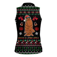 Where Is Jimbo James Marcus The Worm Women Sleeveless Polo Shirt Xmas Holiday Patterns - Wonder Print Shop