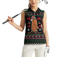 Where Is Jimbo James Marcus The Worm Women Sleeveless Polo Shirt Xmas Holiday Patterns - Wonder Print Shop