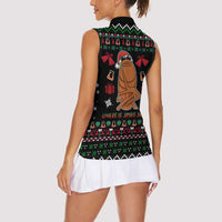 Where Is Jimbo James Marcus The Worm Women Sleeveless Polo Shirt Xmas Holiday Patterns - Wonder Print Shop