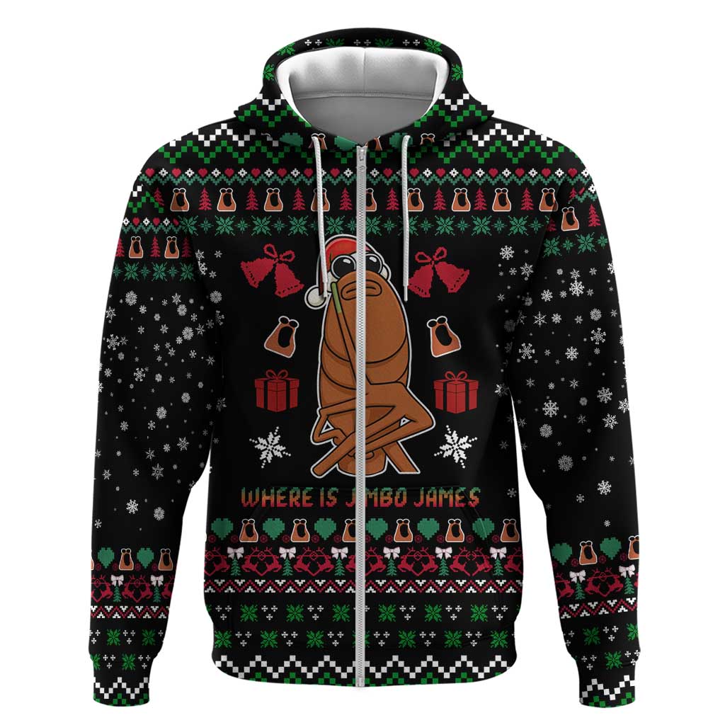 Where Is Jimbo James Marcus The Worm Zip Hoodie Xmas Holiday Patterns - Wonder Print Shop
