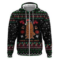 Where Is Jimbo James Marcus The Worm Zip Hoodie Xmas Holiday Patterns - Wonder Print Shop