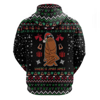 Where Is Jimbo James Marcus The Worm Zip Hoodie Xmas Holiday Patterns - Wonder Print Shop