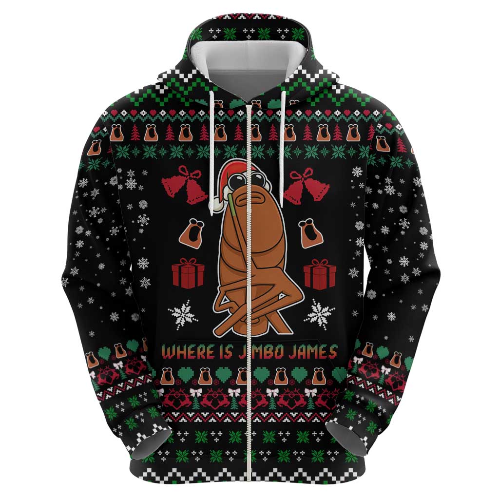 Where Is Jimbo James Marcus The Worm Zip Hoodie Xmas Holiday Patterns - Wonder Print Shop
