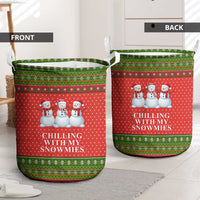 Chilling With My Snowmies Christmas Laundry Basket Xmas Holiday Patterns - Wonder Print Shop
