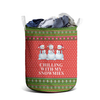 Chilling With My Snowmies Christmas Laundry Basket Xmas Holiday Patterns - Wonder Print Shop