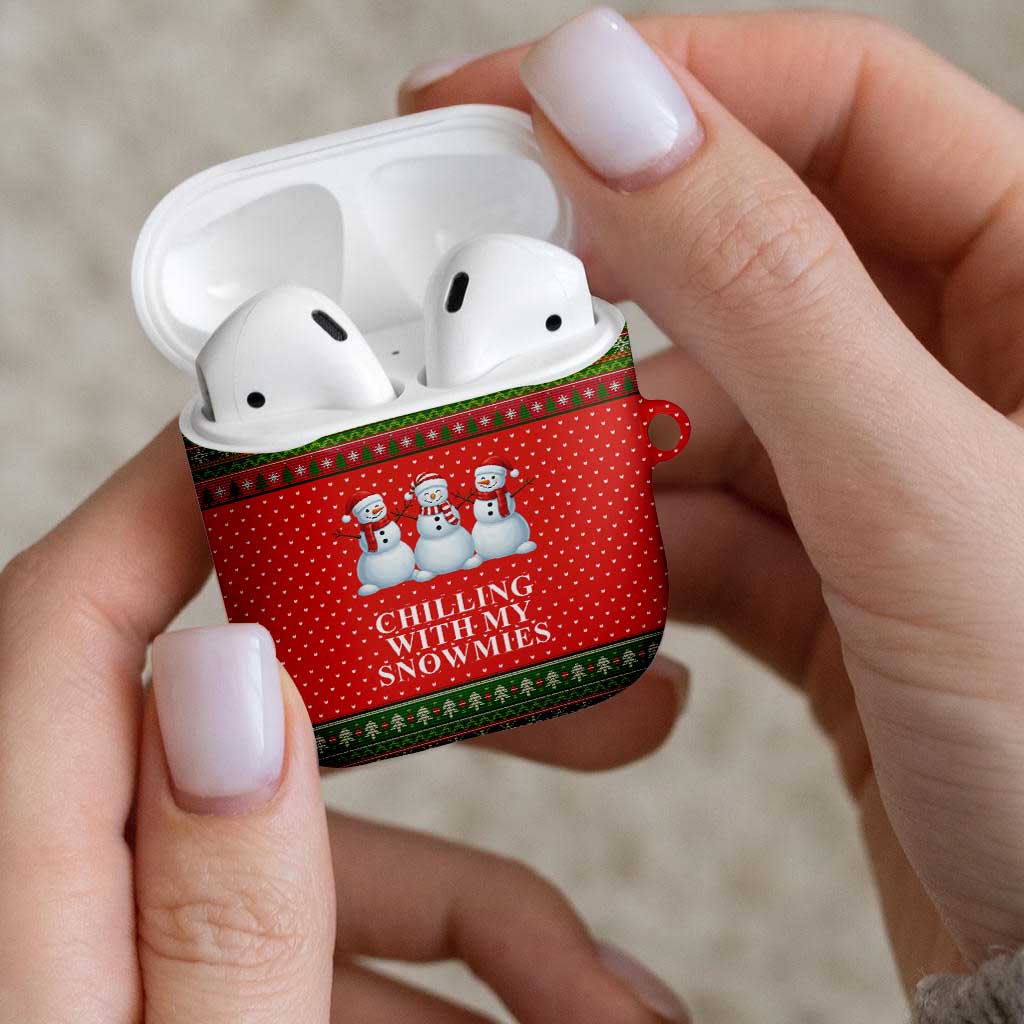 Chilling With My Snowmies Christmas AirPods Case Xmas Holiday Patterns - Wonder Print Shop