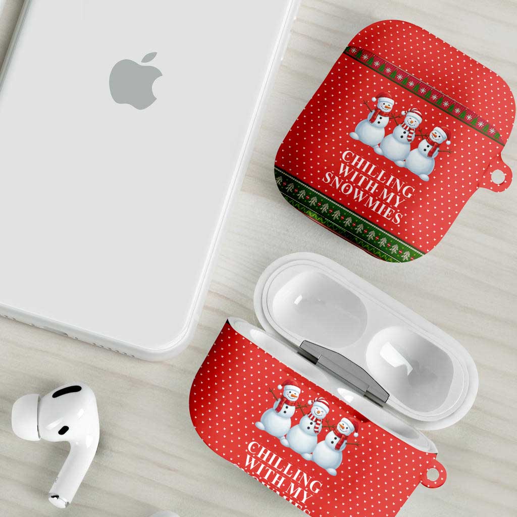 Chilling With My Snowmies Christmas AirPods Case Xmas Holiday Patterns - Wonder Print Shop