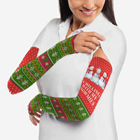 Chilling With My Snowmies Christmas Arm Sleeves Xmas Holiday Patterns - Wonder Print Shop