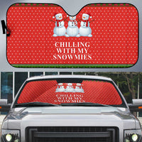 Chilling With My Snowmies Christmas Auto Sun Shade Xmas Holiday Patterns - Wonder Print Shop