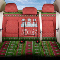 Chilling With My Snowmies Christmas Back Car Seat Cover Xmas Holiday Patterns - Wonder Print Shop