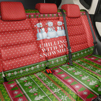 Chilling With My Snowmies Christmas Back Car Seat Cover Xmas Holiday Patterns - Wonder Print Shop