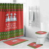 Chilling With My Snowmies Christmas Bathroom Set Xmas Holiday Patterns - Wonder Print Shop