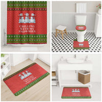 Chilling With My Snowmies Christmas Bathroom Set Xmas Holiday Patterns - Wonder Print Shop