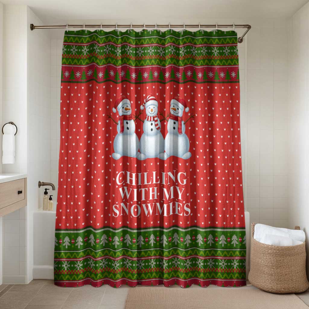 Chilling With My Snowmies Christmas Bathroom Set Xmas Holiday Patterns - Wonder Print Shop