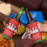 Chilling With My Snowmies Christmas 4 in 1 Can Cooler Tumbler Xmas Holiday Patterns - Wonder Print Shop