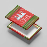 Chilling With My Snowmies Christmas Canvas Wall Art Xmas Holiday Patterns - Wonder Print Shop