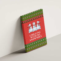 Chilling With My Snowmies Christmas Canvas Wall Art Xmas Holiday Patterns - Wonder Print Shop