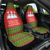 Chilling With My Snowmies Christmas Car Seat Cover Xmas Holiday Patterns - Wonder Print Shop