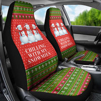 Chilling With My Snowmies Christmas Car Seat Cover Xmas Holiday Patterns - Wonder Print Shop