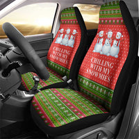 Chilling With My Snowmies Christmas Car Seat Cover Xmas Holiday Patterns - Wonder Print Shop