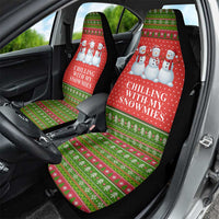 Chilling With My Snowmies Christmas Car Seat Cover Xmas Holiday Patterns - Wonder Print Shop