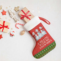 Chilling With My Snowmies Christmas Stocking Xmas Holiday Patterns - Wonder Print Shop