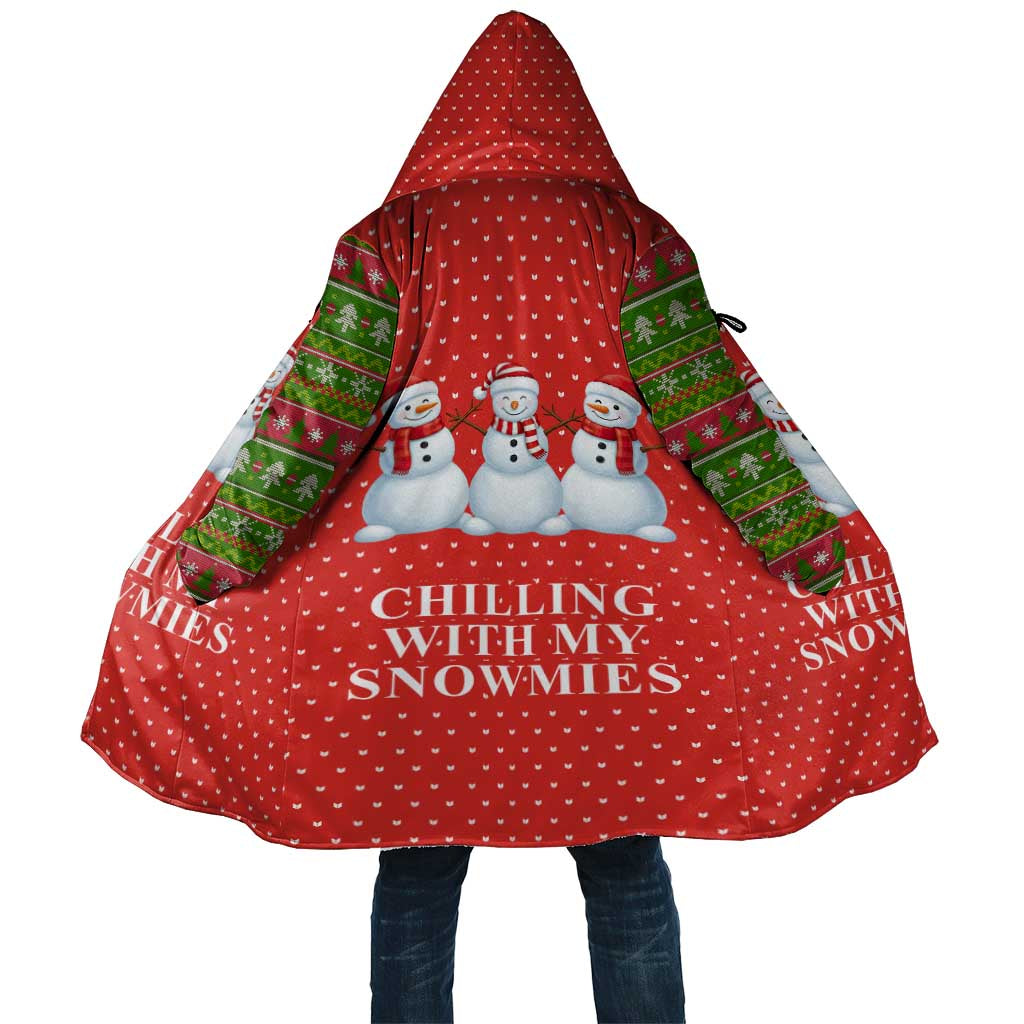 Chilling With My Snowmies Christmas Cloak Xmas Holiday Patterns - Wonder Print Shop
