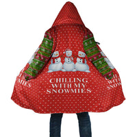 Chilling With My Snowmies Christmas Cloak Xmas Holiday Patterns - Wonder Print Shop