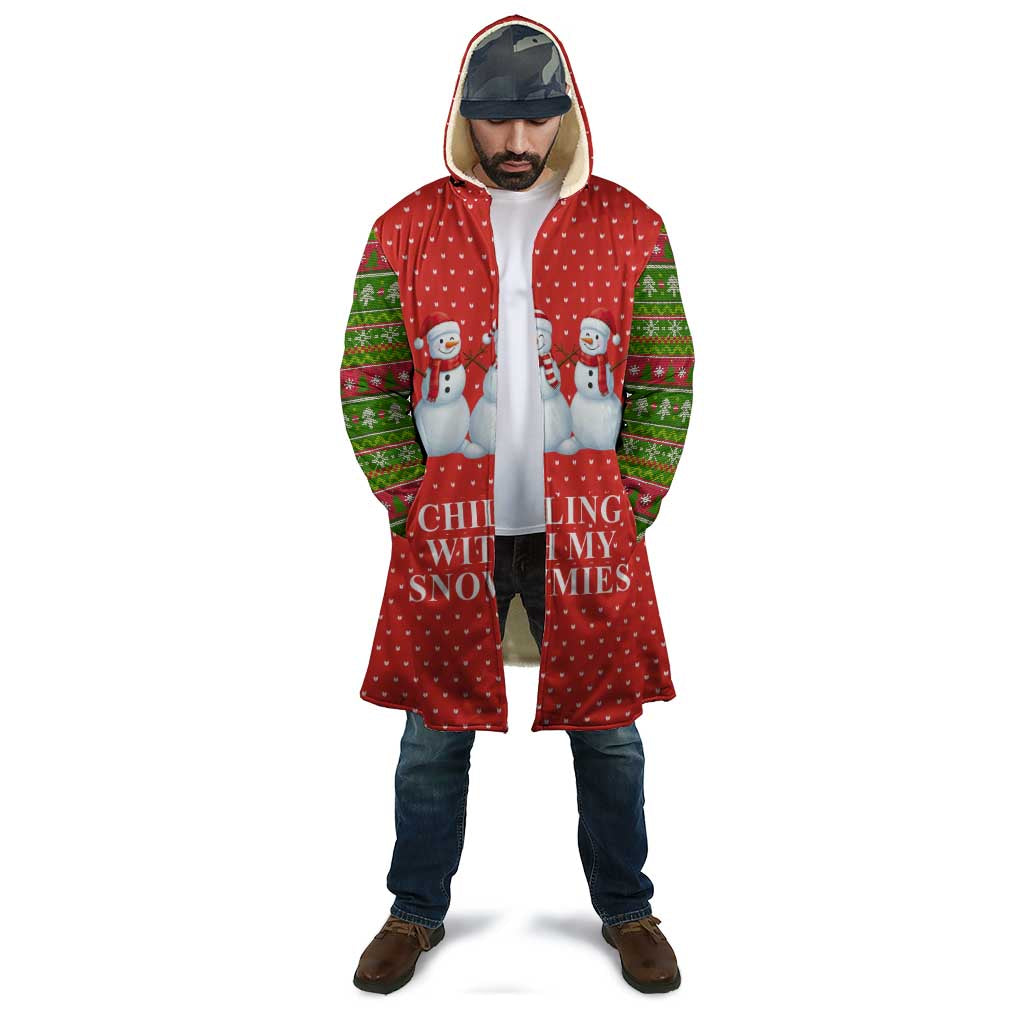Chilling With My Snowmies Christmas Cloak Xmas Holiday Patterns - Wonder Print Shop