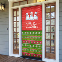 Chilling With My Snowmies Christmas Door Cover Xmas Holiday Patterns - Wonder Print Shop