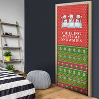 Chilling With My Snowmies Christmas Door Cover Xmas Holiday Patterns - Wonder Print Shop