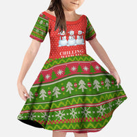 Chilling With My Snowmies Christmas Family Matching Summer Maxi Dress and Hawaiian Shirt Xmas Holiday Patterns - Wonder Print Shop