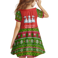 Chilling With My Snowmies Christmas Family Matching Summer Maxi Dress and Hawaiian Shirt Xmas Holiday Patterns - Wonder Print Shop