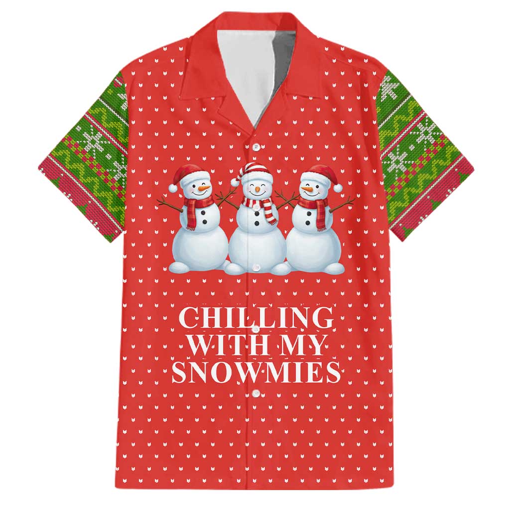 Chilling With My Snowmies Christmas Family Matching Summer Maxi Dress and Hawaiian Shirt Xmas Holiday Patterns - Wonder Print Shop