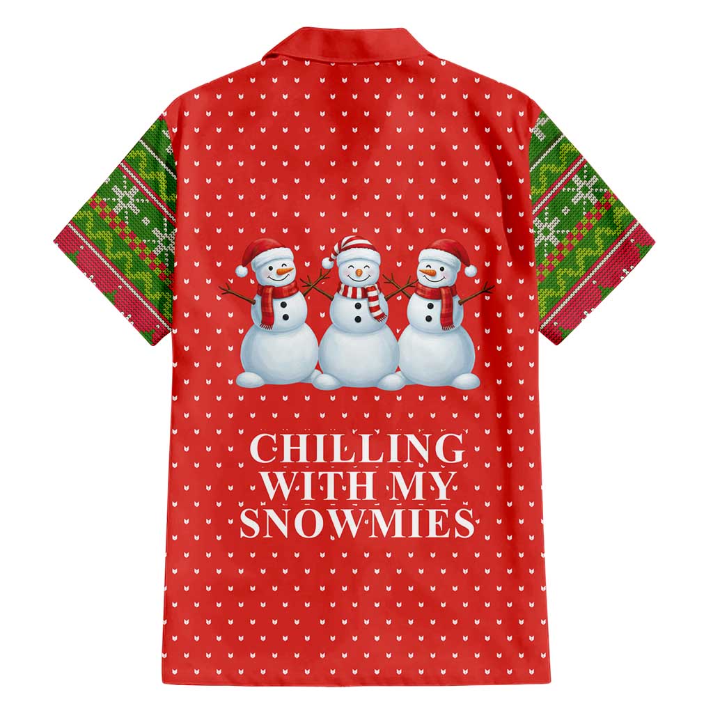 Chilling With My Snowmies Christmas Family Matching Summer Maxi Dress and Hawaiian Shirt Xmas Holiday Patterns - Wonder Print Shop