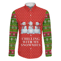 Chilling With My Snowmies Christmas Family Matching Summer Maxi Dress and Hawaiian Shirt Xmas Holiday Patterns - Wonder Print Shop