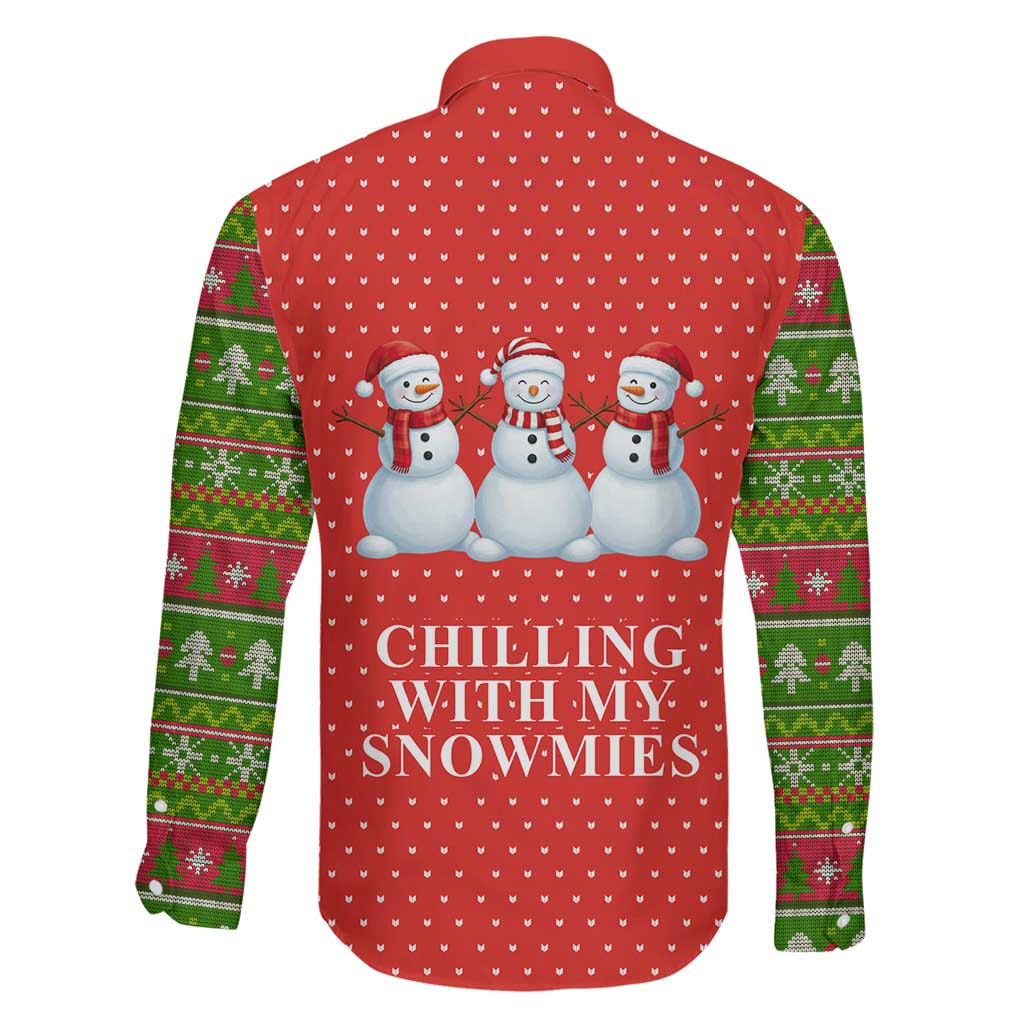 Chilling With My Snowmies Christmas Family Matching Summer Maxi Dress and Hawaiian Shirt Xmas Holiday Patterns - Wonder Print Shop