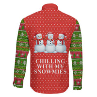 Chilling With My Snowmies Christmas Family Matching Summer Maxi Dress and Hawaiian Shirt Xmas Holiday Patterns - Wonder Print Shop