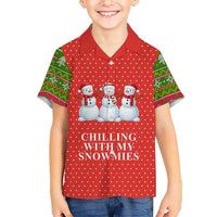 Chilling With My Snowmies Christmas Family Matching Summer Maxi Dress and Hawaiian Shirt Xmas Holiday Patterns - Wonder Print Shop