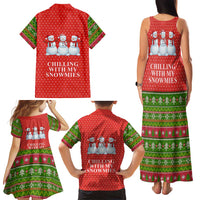Chilling With My Snowmies Christmas Family Matching Tank Maxi Dress and Hawaiian Shirt Xmas Holiday Patterns - Wonder Print Shop