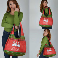 Chilling With My Snowmies Christmas Grocery Bag Xmas Holiday Patterns - Wonder Print Shop