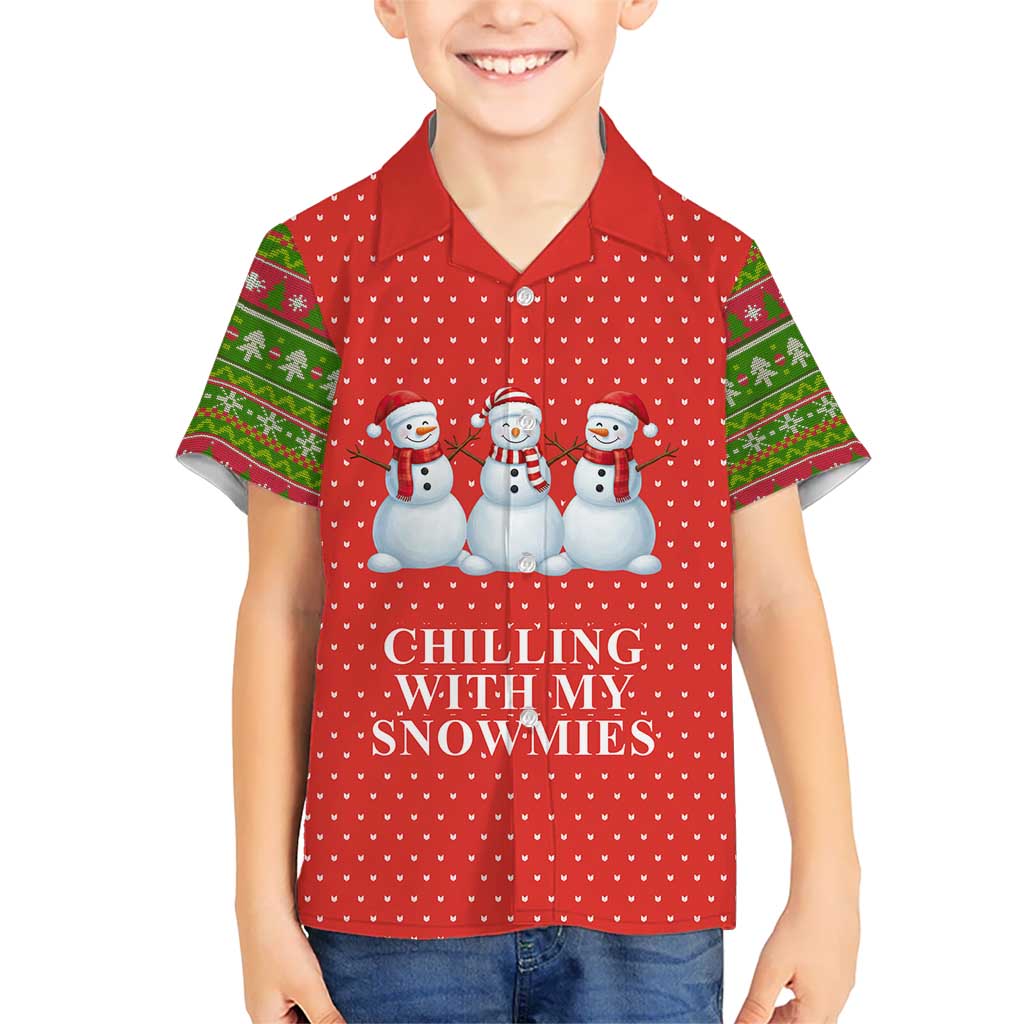 Chilling With My Snowmies Christmas Hawaiian Shirt Xmas Holiday Patterns - Wonder Print Shop