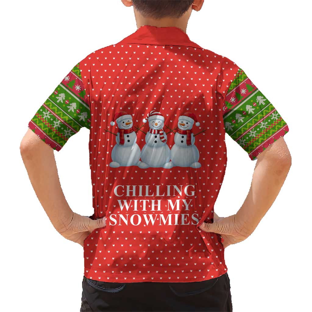 Chilling With My Snowmies Christmas Hawaiian Shirt Xmas Holiday Patterns - Wonder Print Shop