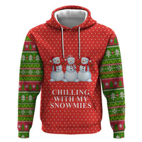 Chilling With My Snowmies Christmas Hoodie Xmas Holiday Patterns - Wonder Print Shop