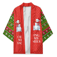 Chilling With My Snowmies Christmas Kimono Xmas Holiday Patterns - Wonder Print Shop