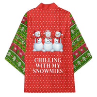 Chilling With My Snowmies Christmas Kimono Xmas Holiday Patterns - Wonder Print Shop