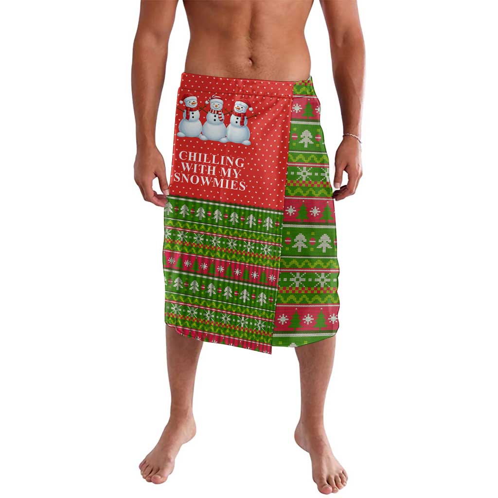 Chilling With My Snowmies Christmas Lavalava Xmas Holiday Patterns - Wonder Print Shop