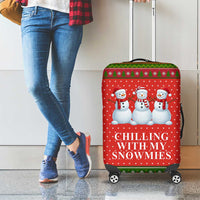 Chilling With My Snowmies Christmas Luggage Cover Xmas Holiday Patterns - Wonder Print Shop